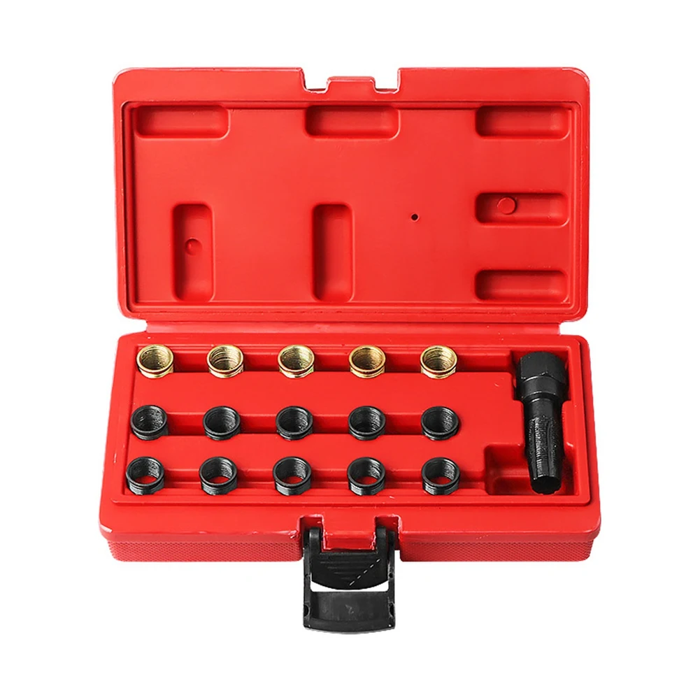 

16Pcs/Set Practical Car Maintance Tap for Spark Plug Tool Auto Automobiles Rethreading Steel Vehicle Thread Repair Kit