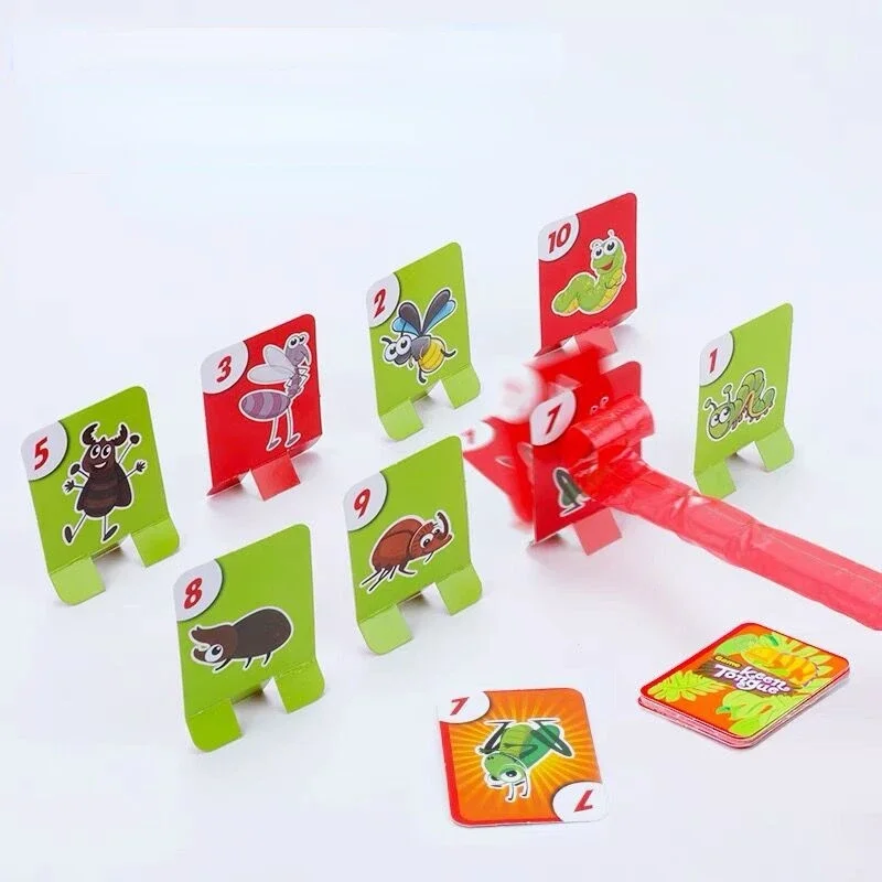 Chameleon Lizard Mask Wagging Tongue Lick Cards Board Games for Children Family Party Toys Antistress Funny Desktop Game Toys