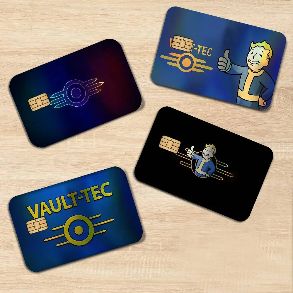 V-Vault-Tec F-Fallout Logo Popular Laser Shiny Bank Card Stickers Self Adhesive Daily Life Ornament