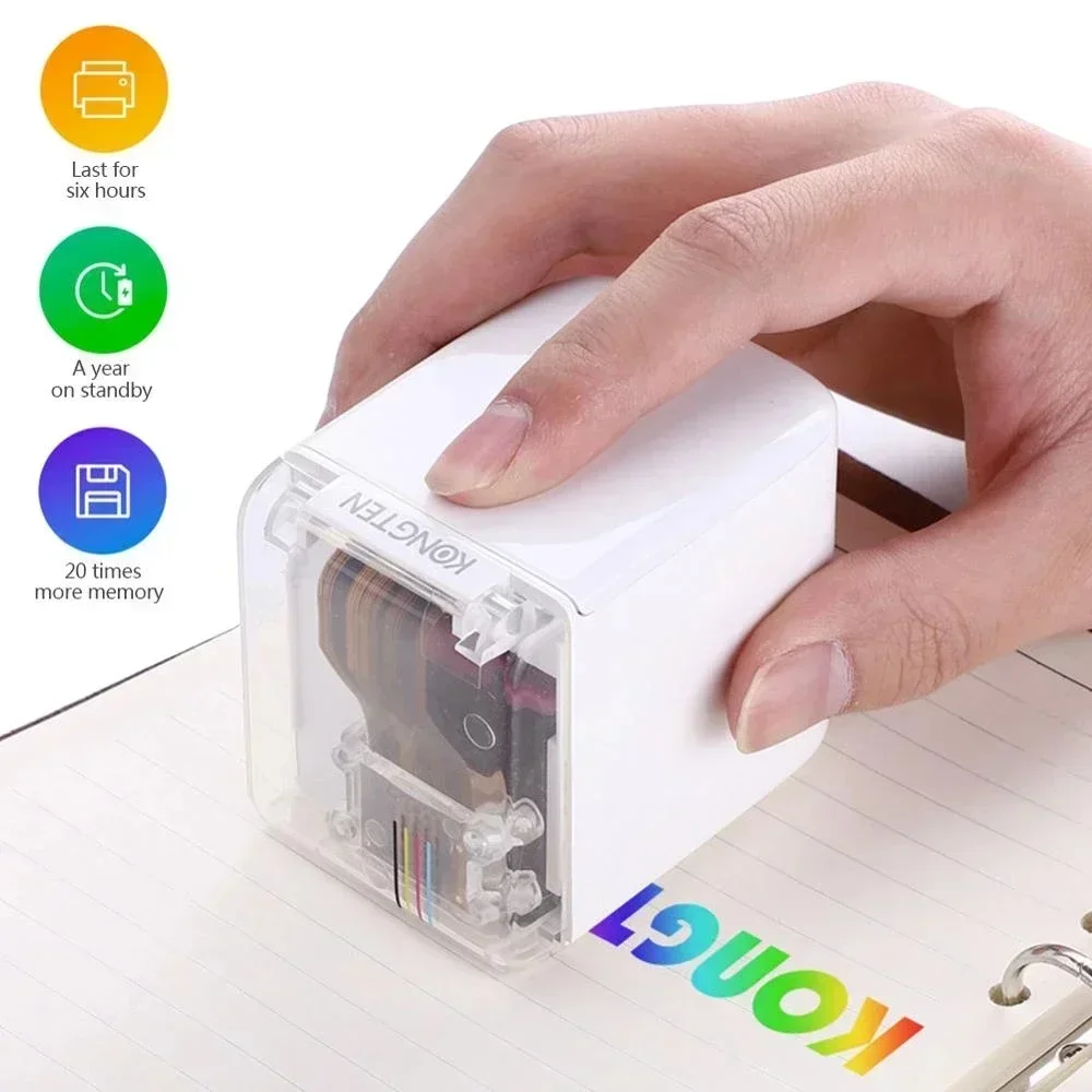 Handheld printer, full-color multi material personalized DIY portable mini inkjet printer