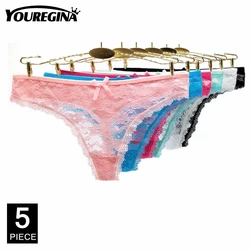 Womens Underwear Sexy Lace Thongs Gtrings T-back Panties Ladies Knickers Lingerie 5 pcs/Lot