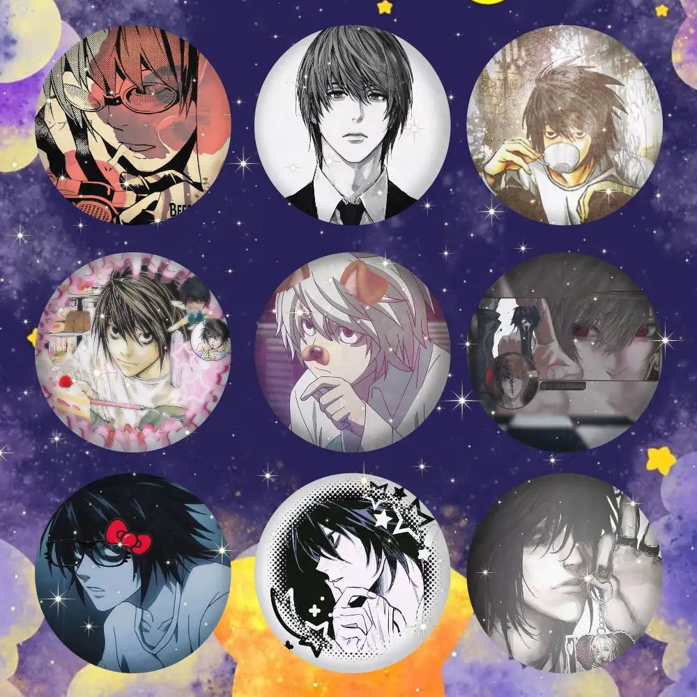 A-anime D-DEATH-H NOTE Anime Round Badges, Brooches, Clothing Accessories, Birthday Gifts, Anime Conventions