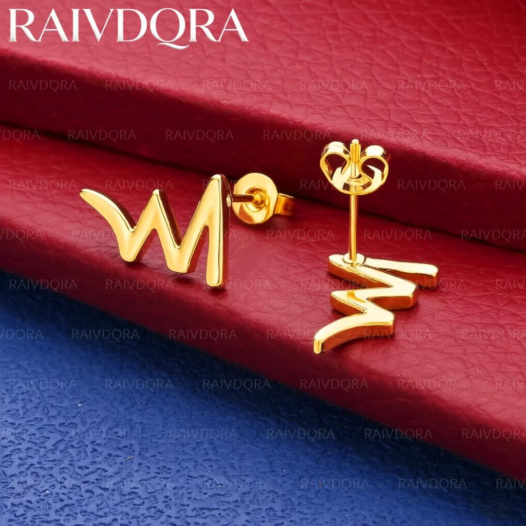 18K Gold Plated Line Earrings Stud Earrings For Women Creativity Gifts Street All-match Party And Daily Wear