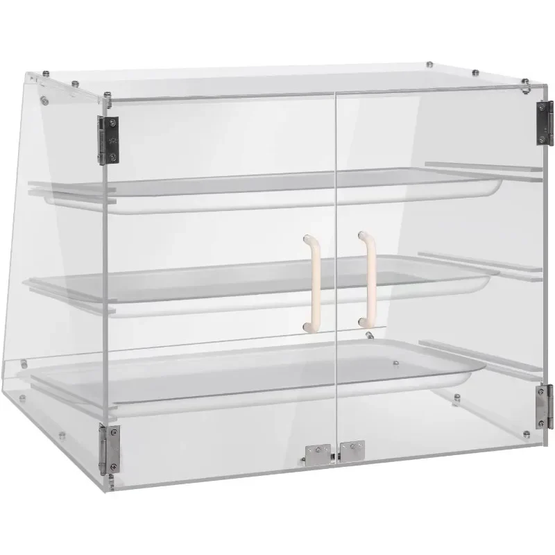 3 Tray Commercial Countertop Bakery Display Case with Rear Doors - 21