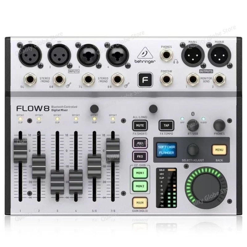 

Flow 8 8-Input Digital Mixer with Bluetooth Mixer Audio Processor And App Control 2 FX Processors And USB/Audio Interface Audio