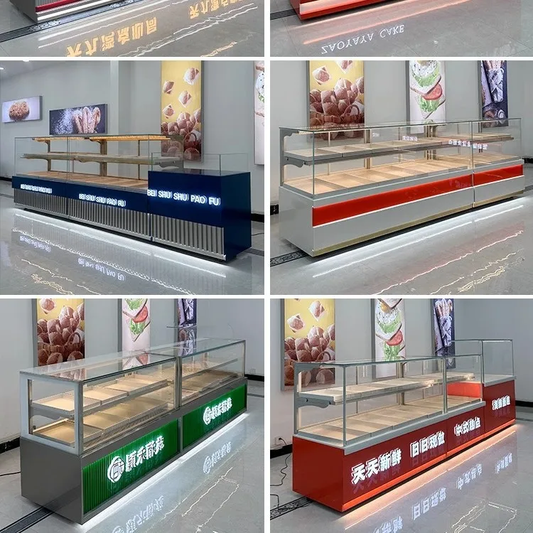 Chinese Cabinet Pastry Display Cabinet High-end Cake Shop Counter Commercial Western Baking Pastry Display Cabinet