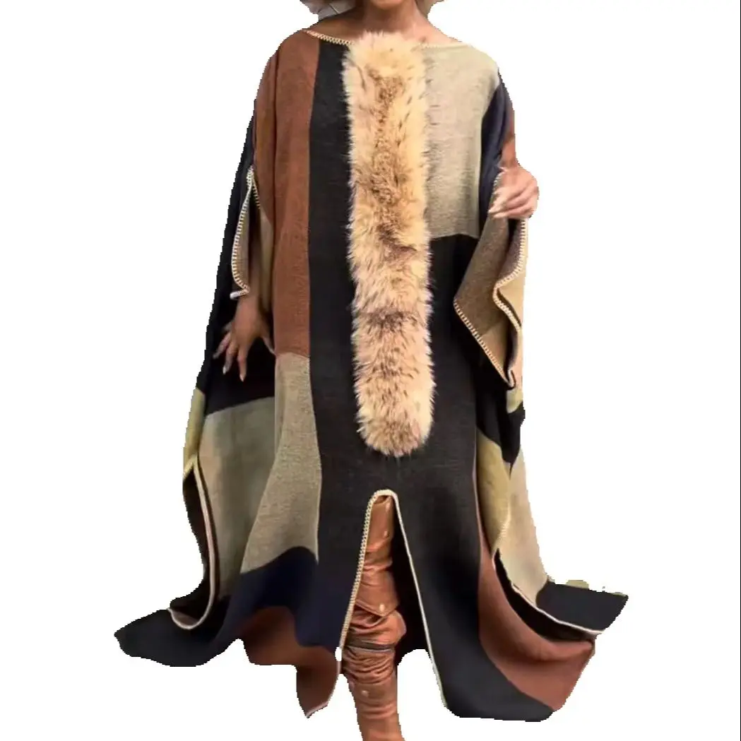 

Winter Women's Fashion High Fork Kaftan Maxi Dress Oversize Express Loose Abaya African Lady Luxyry Dubai Party Caftan Dress