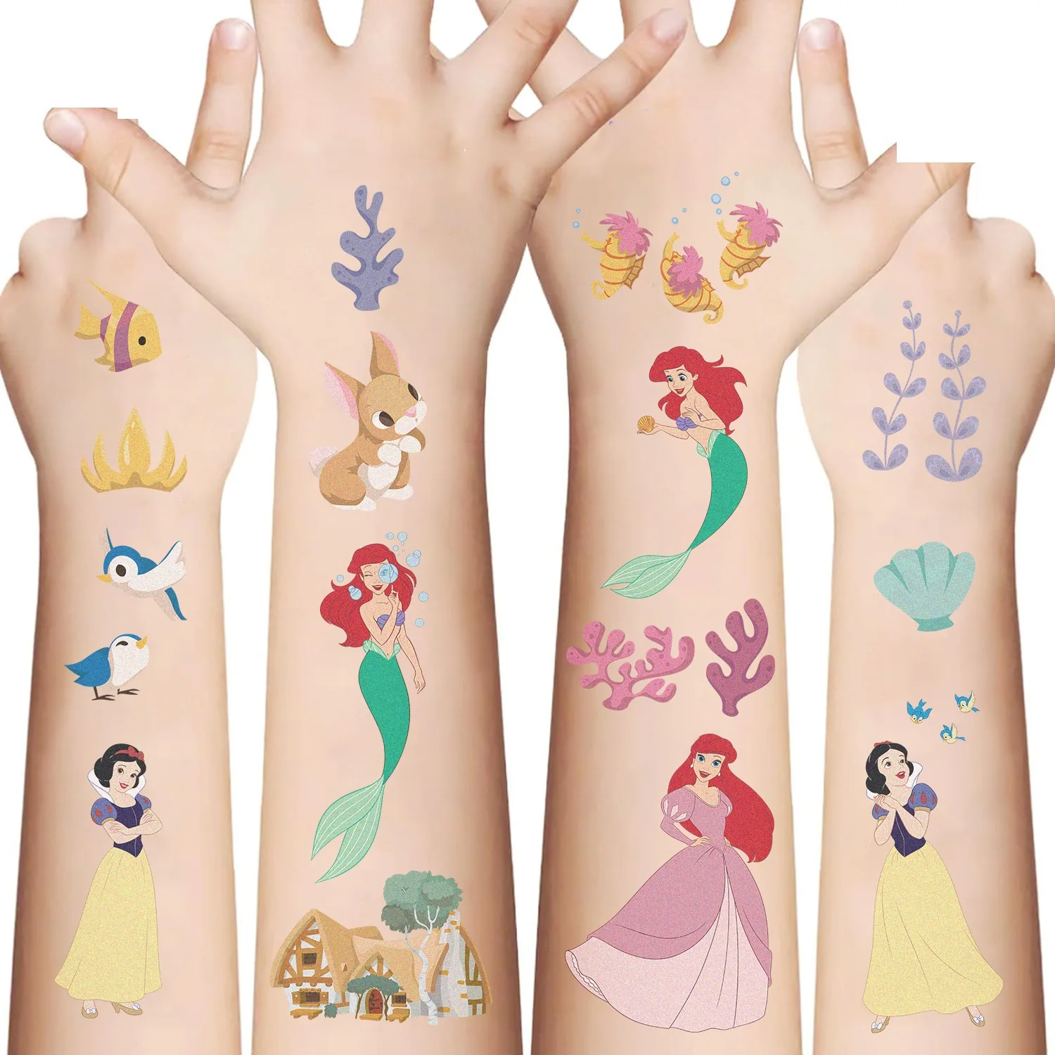 10 قطعة المجمدة/الأميرة صوفيا/مارفل شخصية لصاقات وشم مقاوم للماء هدايا الحفلات حفلة مضحك ملصقات الوجه المرح