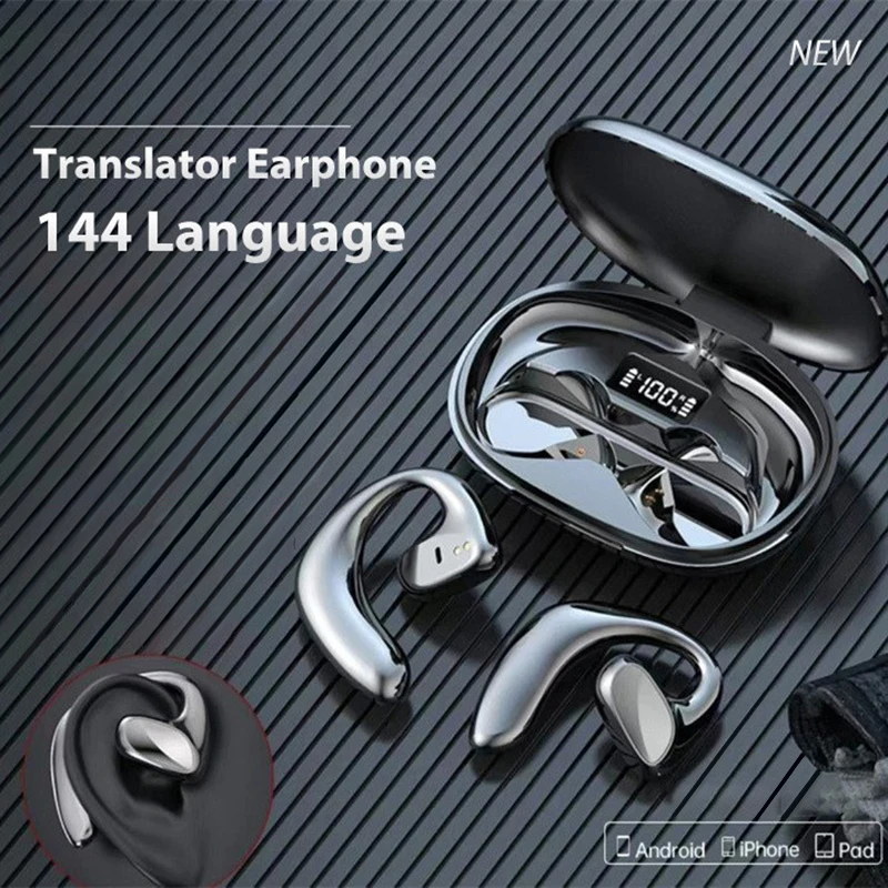 

Smart translation headset 144 languages ​​​​translator wireless bluetooth headset with noise reduction