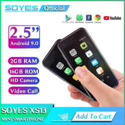 SOYES XS13 미니 휴대폰, 2.5 인치, 안드로이드 9.0, HD 카메라, 듀얼 SIM, TF 슬롯, 1000mAh, 2GB RAM, 16GB ROM, 3G 귀여운 스마트폰