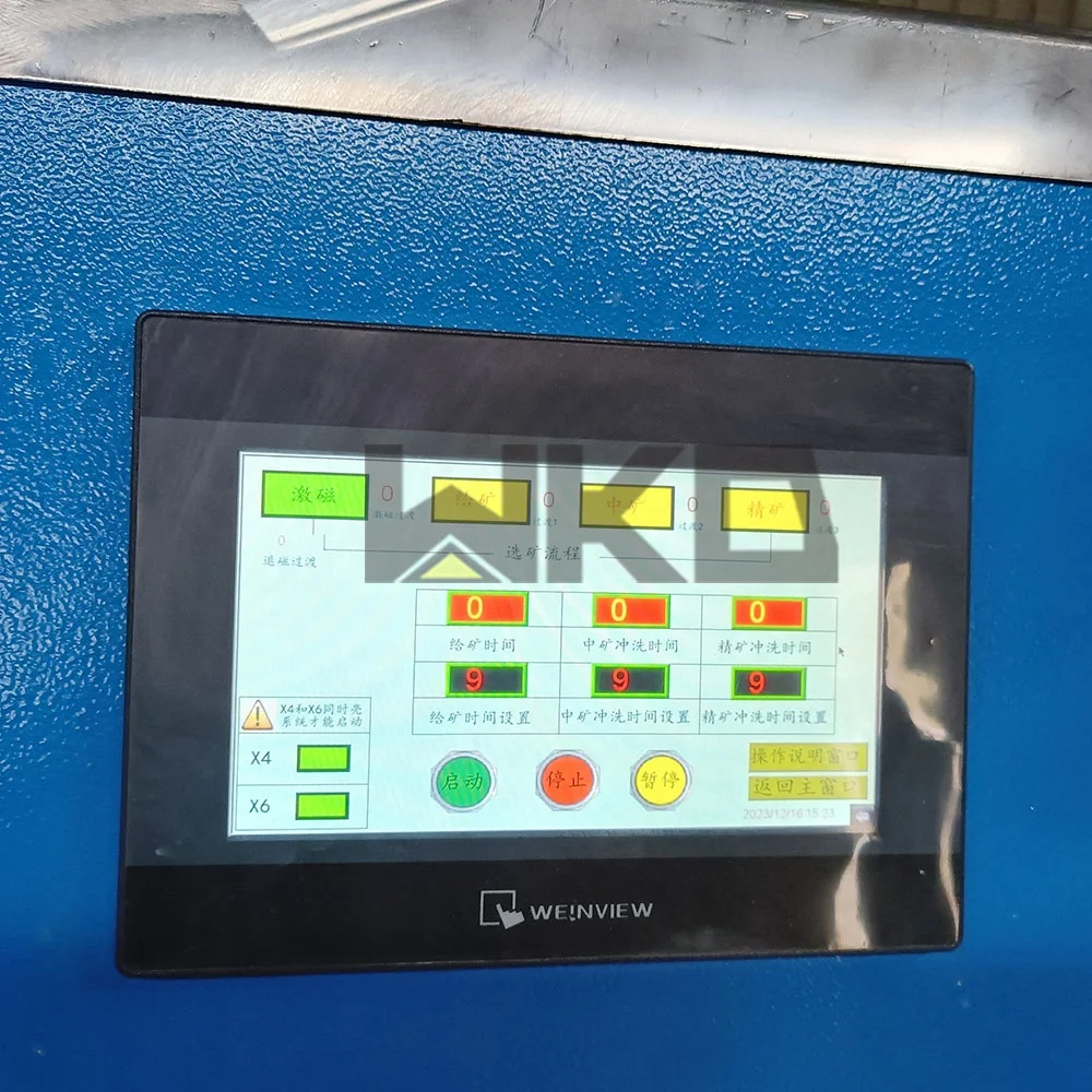 Attrezzatura per la separazione dei metalli 23000GS Attrezzatura per la separazione magnetica bagnata da laboratorio Separatore a tamburo magnetico debole per metallo minerale