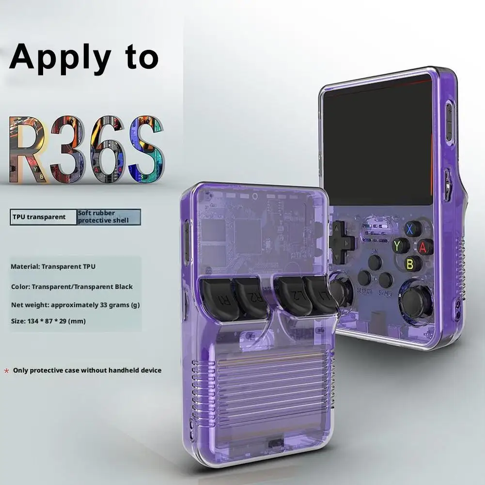 

Прозрачный чехол из ТПУ для портативной игровой консоли R36S, защитный чехол, защита от царапин, защита от падения, ящик для хранения