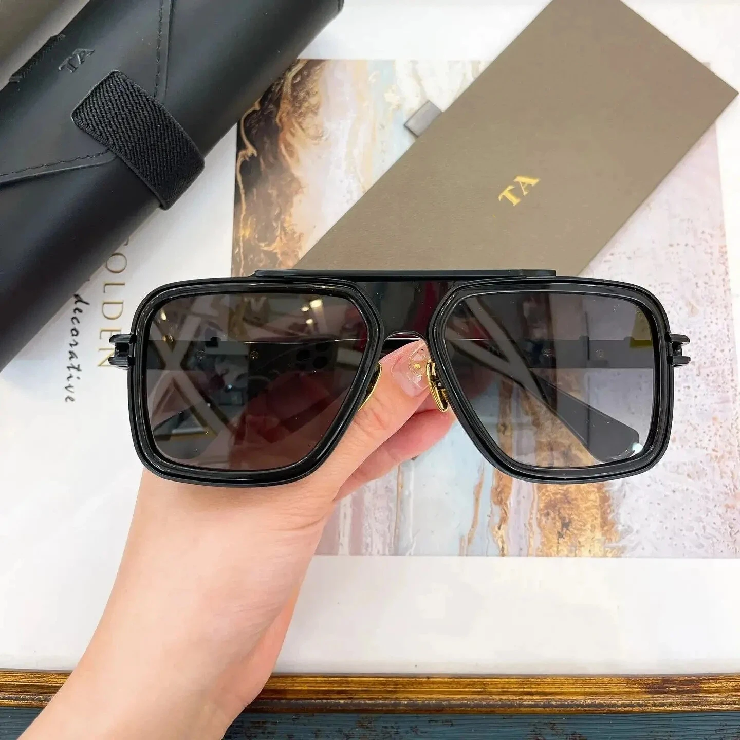 

Original Factory For DIYTA DT DTS403 LXN-EVO With Brand Box UV400 Driving Anti-Glare Square Acetate Frame Men Women Sunglasses