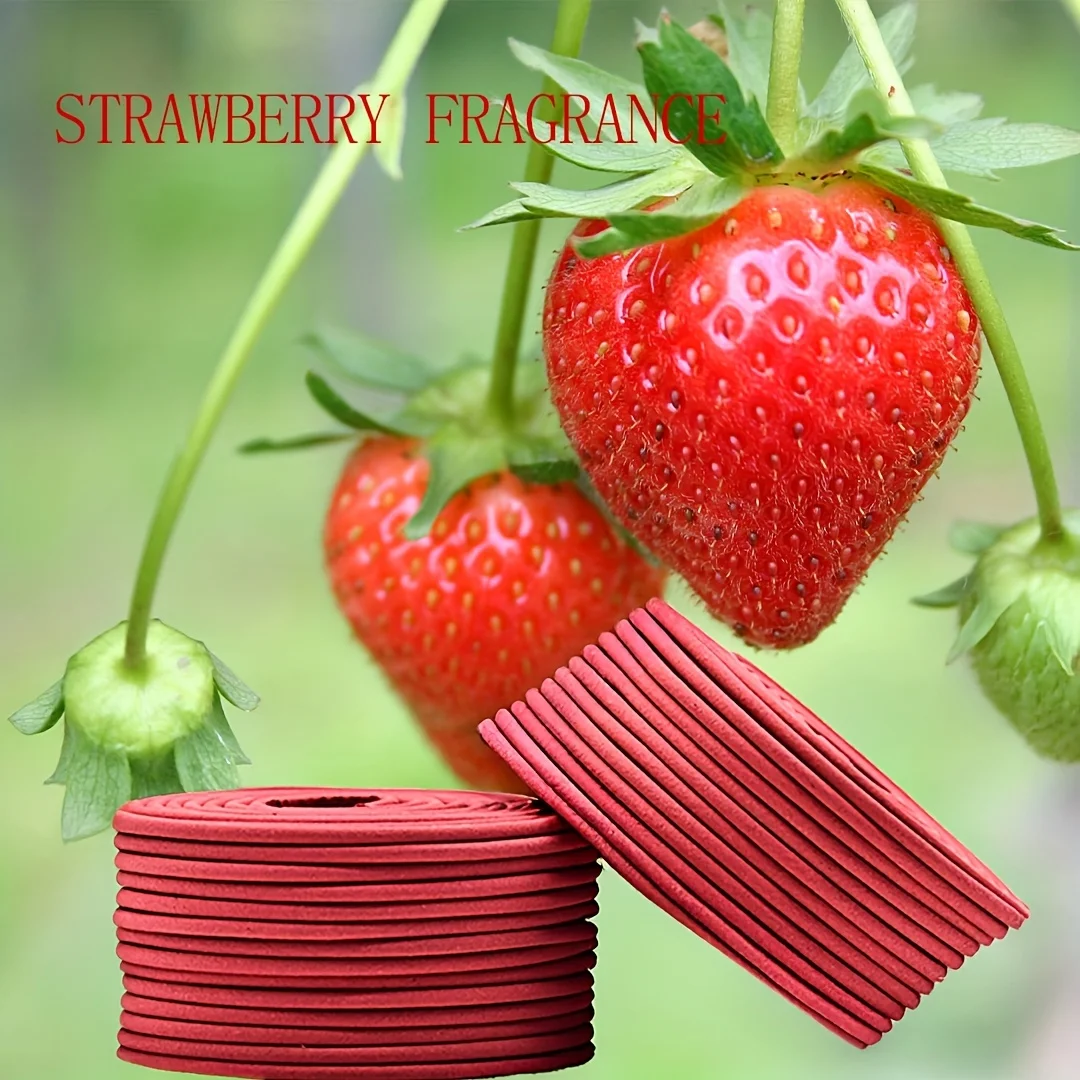 20/50/100Pcs, Popular Summer Fruit-Scented Strawberry Spiral Incense Sticks, Burn Time of 4 Hours, Fresh Scent for Home, Kitchen, and Restaurant, Ideal for Sleep, Yoga, Work, Meditation, Fitness, and Office Relaxation