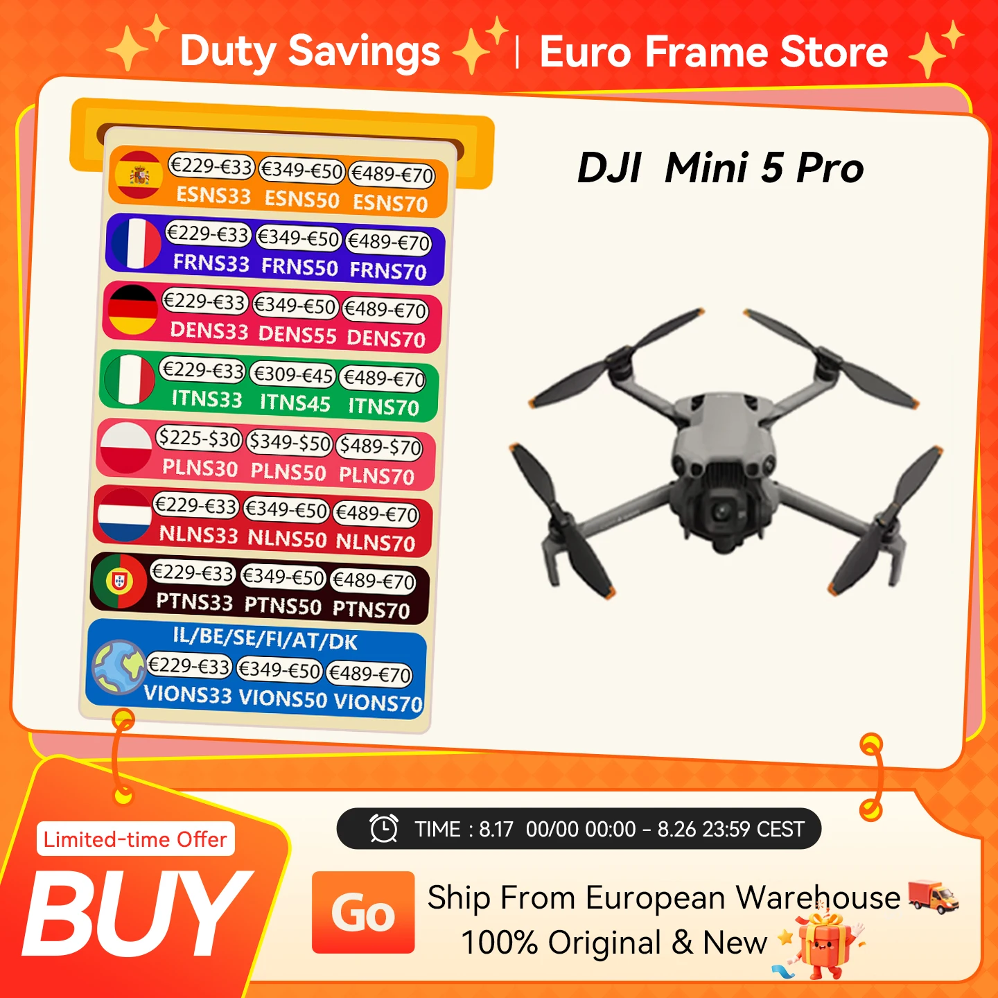 DJI Mini 5 Pro Drone ultraligero y plegable con cámara CMOS de 1 pulgada sensor…