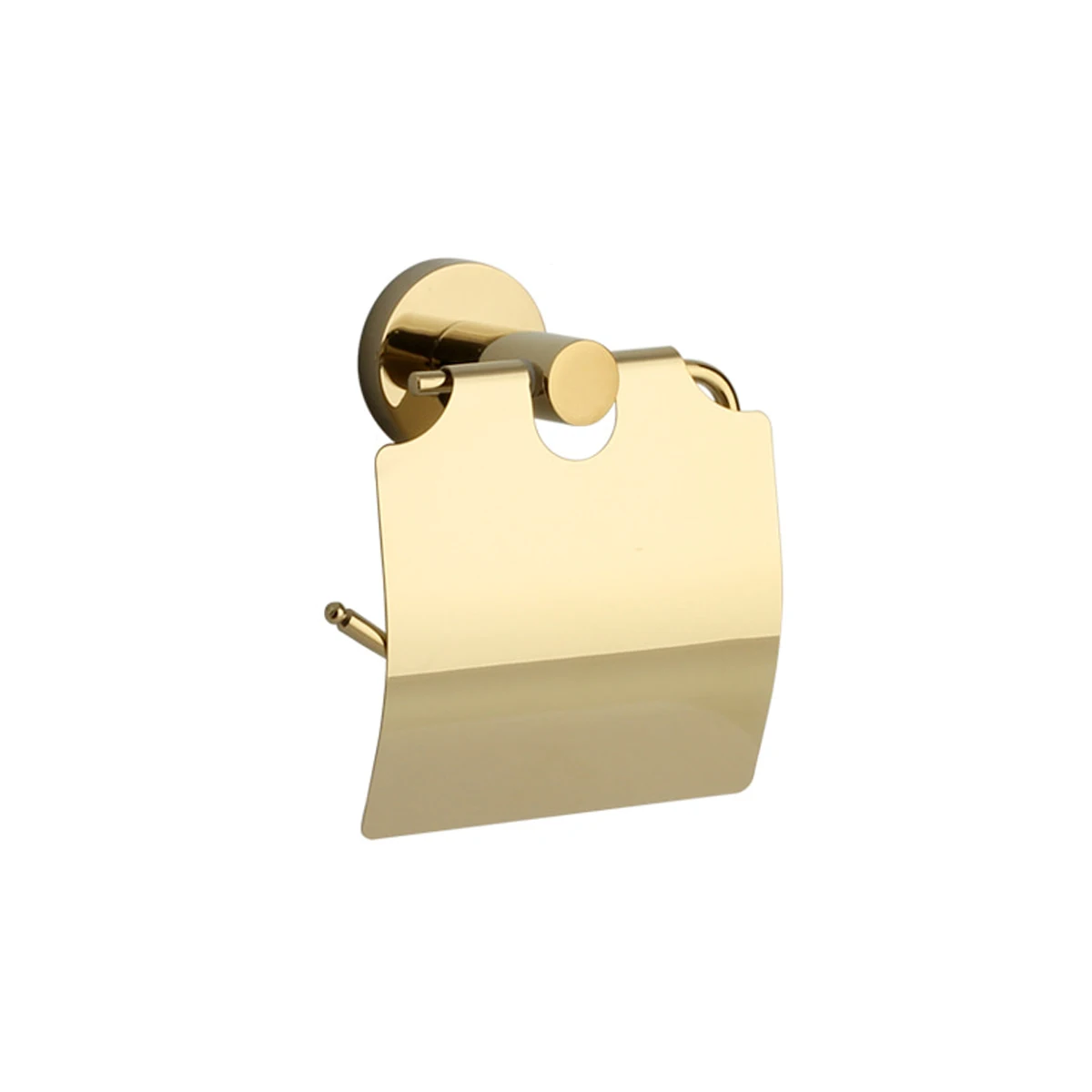 Gold-colored roll paper holder, bathroom stainless steel toilet paper holder, toilet tissue holder with cover plate - punch inst