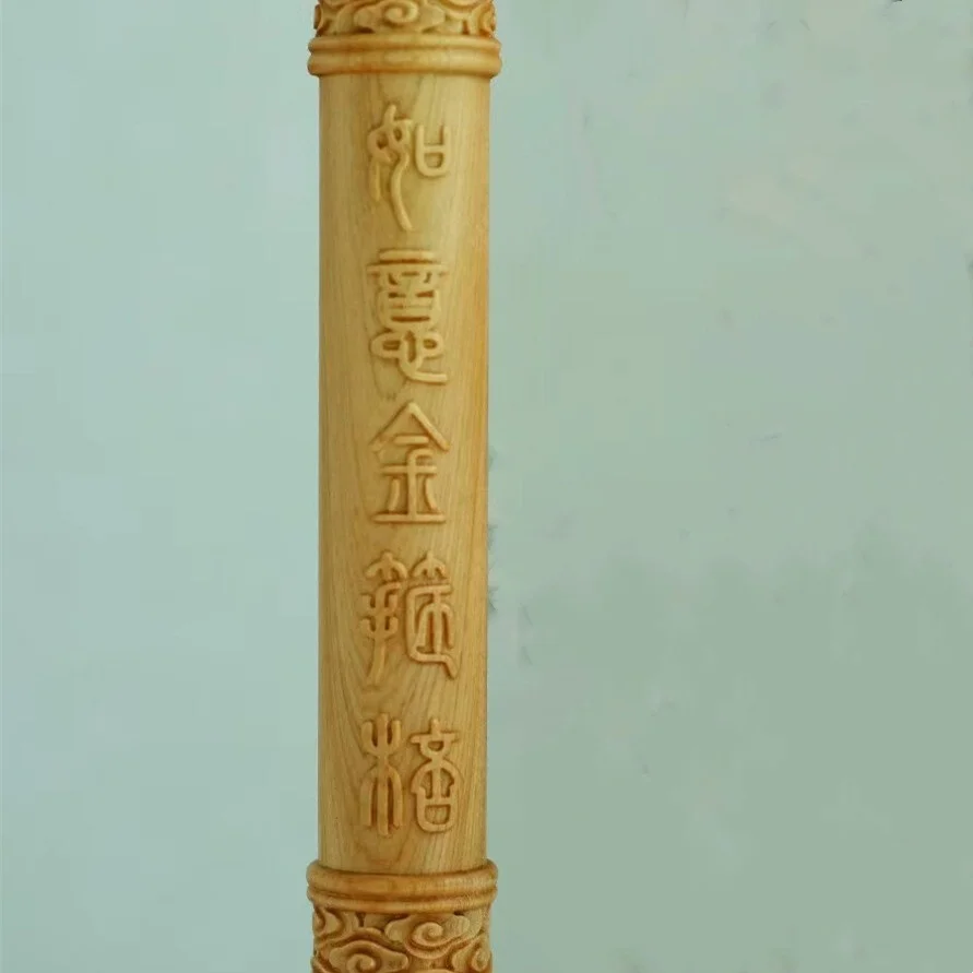Cliff Cypress Wood Carving Sun Wukong Ruyi Golden Hoop Stick Decoration Handicra