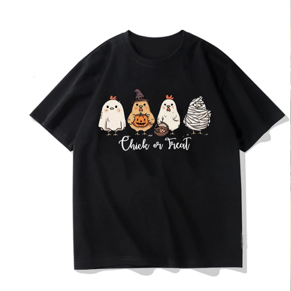 

High Quality Women's Funny Halloween Pumpkin Ghost Funny Print Pattern Youth Short Sleeved Casual Comfortable T-shirt