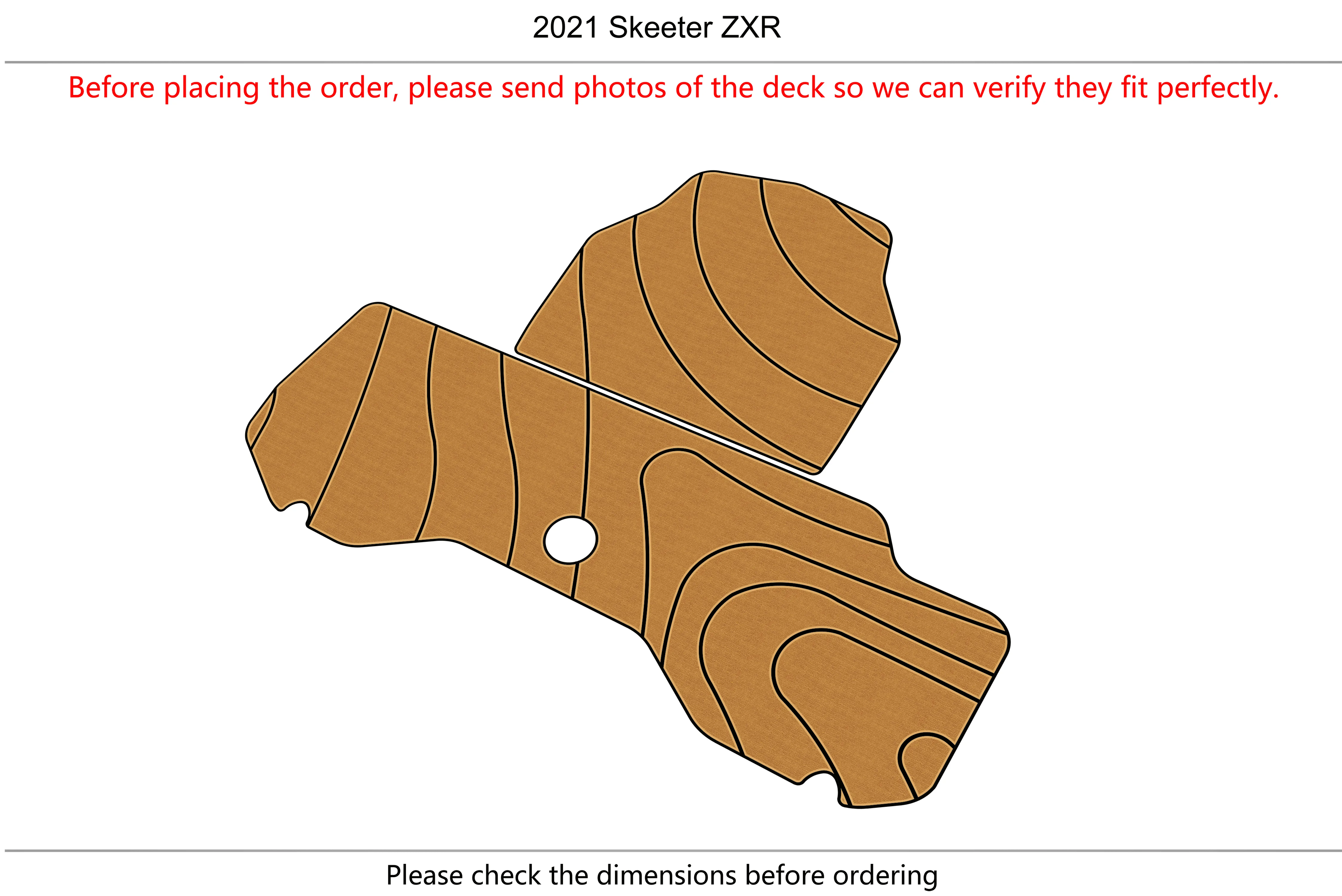 Marine Faux Teak EVA Non-Slip Mat 2021 Skeeter ZXR Self-Adhesive 1/4