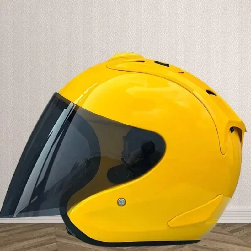 

3/4 Open Face SZ Ram Half Helmet Casco Bright Half Helmet Motorcycle Mountain Road Yellow Summer Season Women and Men Casque