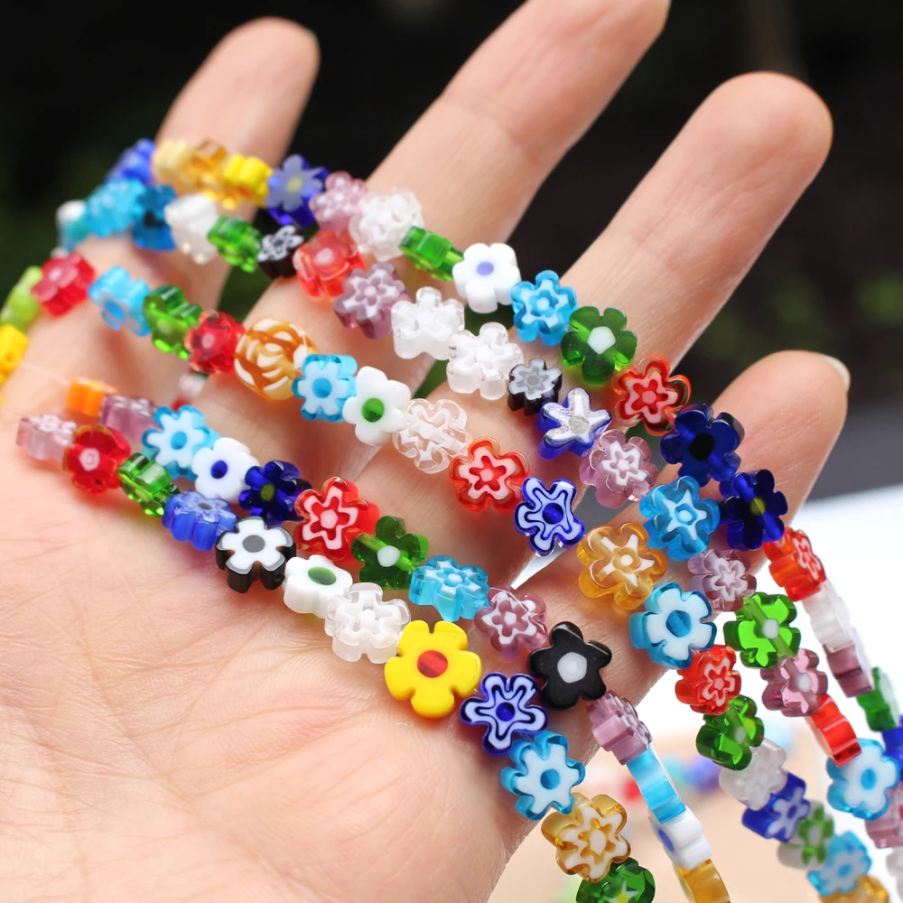 

Mix Beads Cute Flower Lampwork Glass Bead for Jewelry Making Diy Jewellery Supplies Materiales Koraliki Bracelets NecklaceBijoux