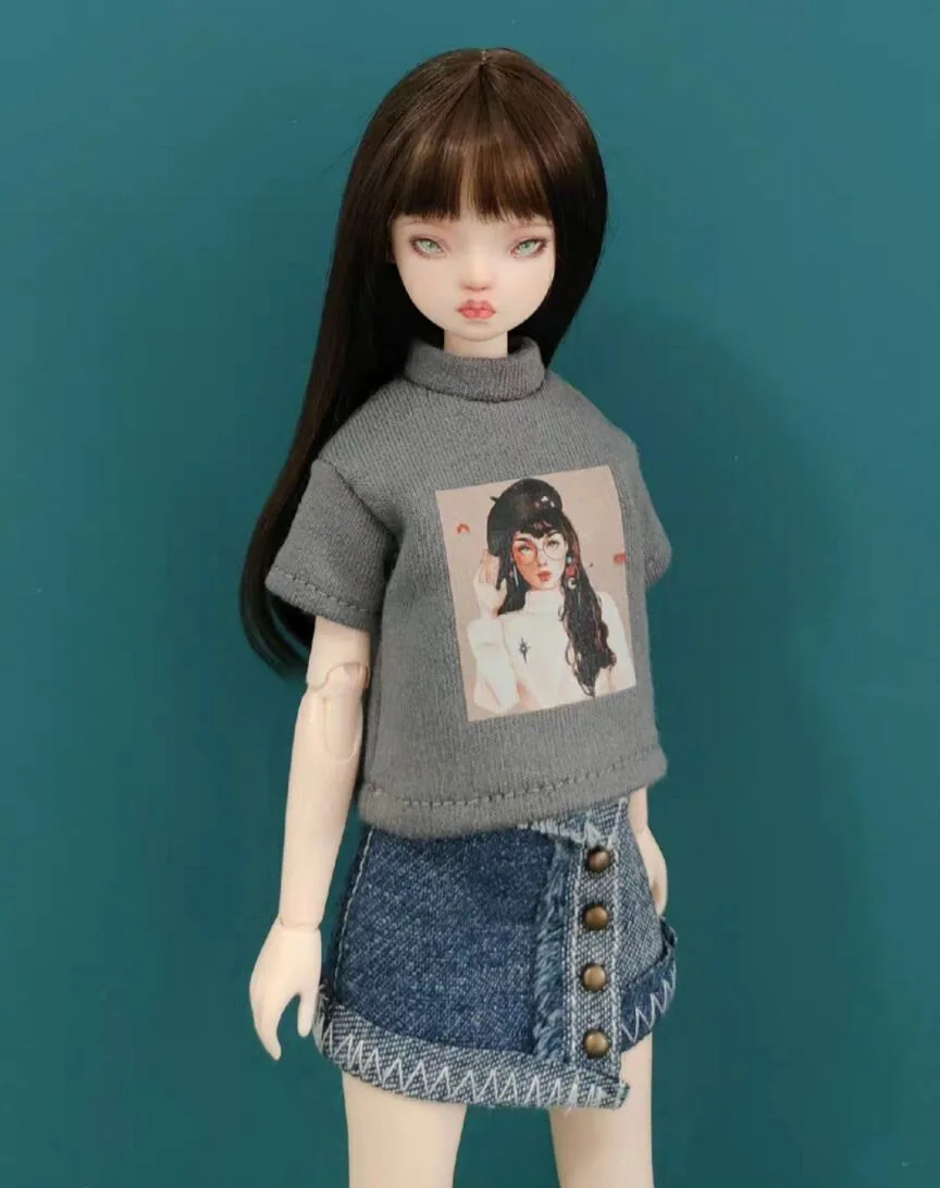 Tenue de poupée Blythe à manches courtes, jupe courte, chaussettes, vêtements de style loisirs, convient pour Pullip,Ob22, 1/6, Licca, chaud, 24/26, 30cm, 3 pièces