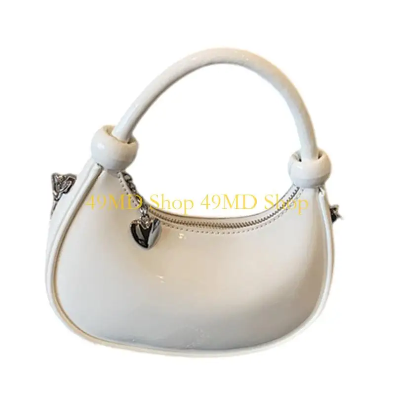 49MD Luxurious Glossy PU Shoulder Bag Multi Functional Outdoor Crossbody Bag Satchel Purse For Evening EventsShopping Work