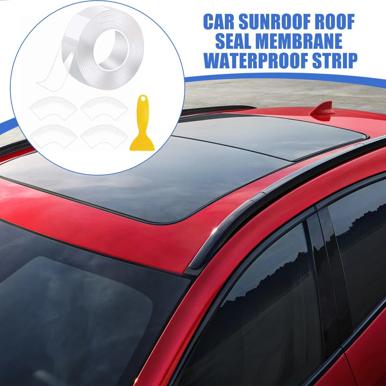 

Waterproof Sunroof Tape Heavy Duty Rainproof Car Roof Tape Weather-Resistant Automotive Repair Strip For Cold Weather Winter
