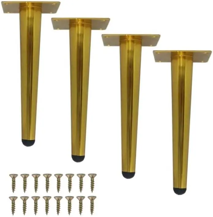 

Gold Furniture Legs Set of 4, 8 Inch Metal Sofa Couch Chair Replacement Legs, Heavy Duty 800 lbs Capacity