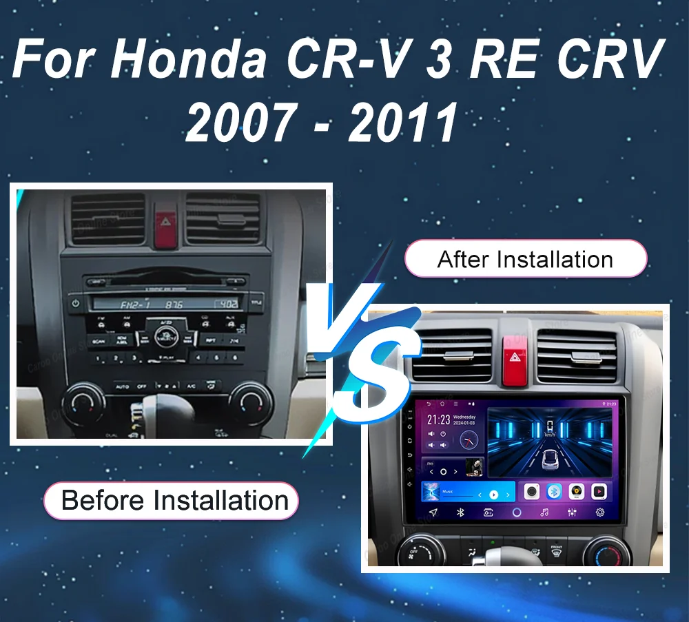Android 16 Car Dvd For Honda CR-V 3 RE CRV 2007 2008 2009 2010 2011 Auto Carplay High-Performance CPU GPS Navigation Bluetooth