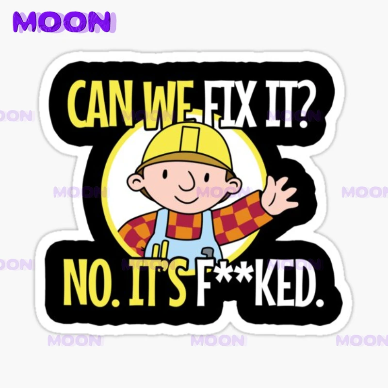 

Can We Fix It Funny Repair Man Engineer Stickers for Kid Print Art Home Wall Funny Car Bumper Waterproof Car Sticker Decoration