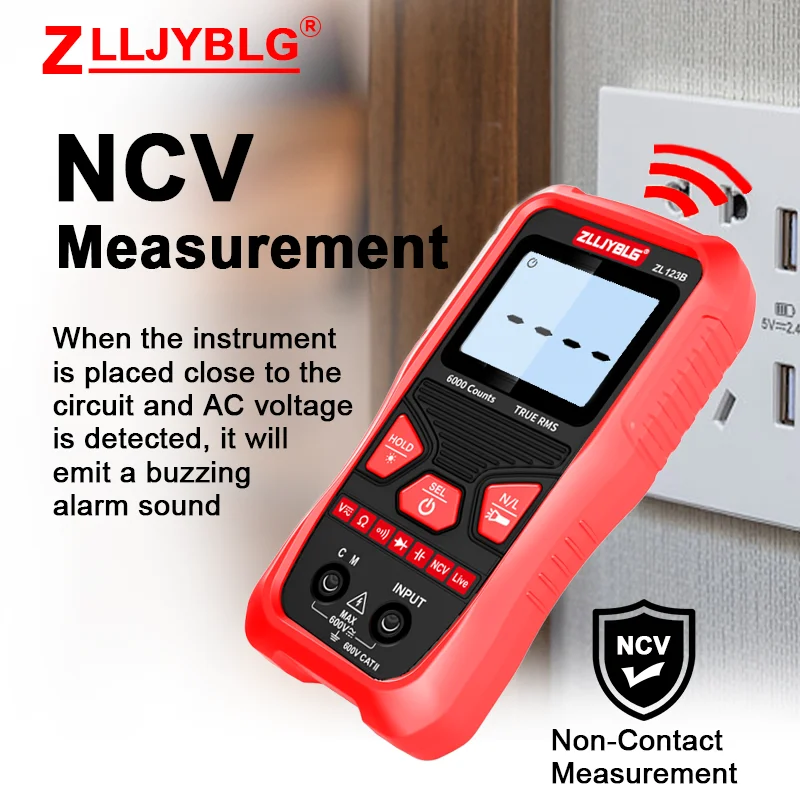 

Digital Multimeter 4000 count AC/DC Voltage Current True RMS Tester Capacitance Ohm Hz NCV Measuring Instrument ElectricianTools