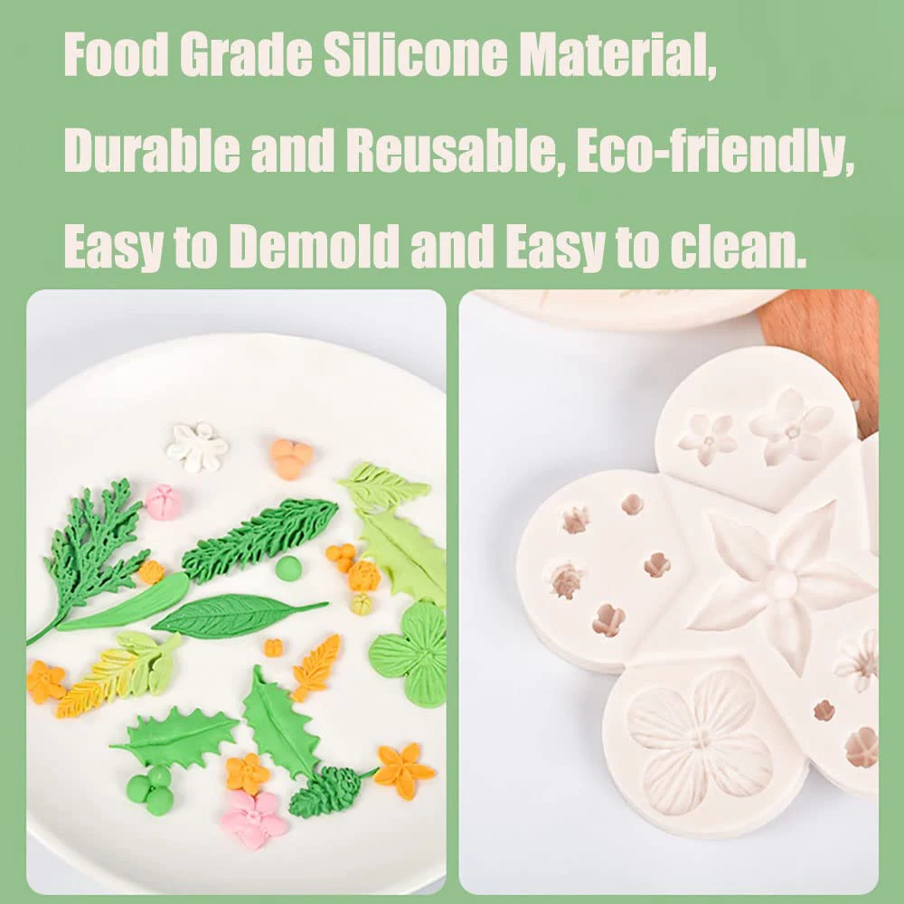 Small Leaf Fondant Mold Cake Decoration Silicone Flower Mould DIY Chocolate Candy Cupcake Dessert Baking Kitchen Pastry Tools