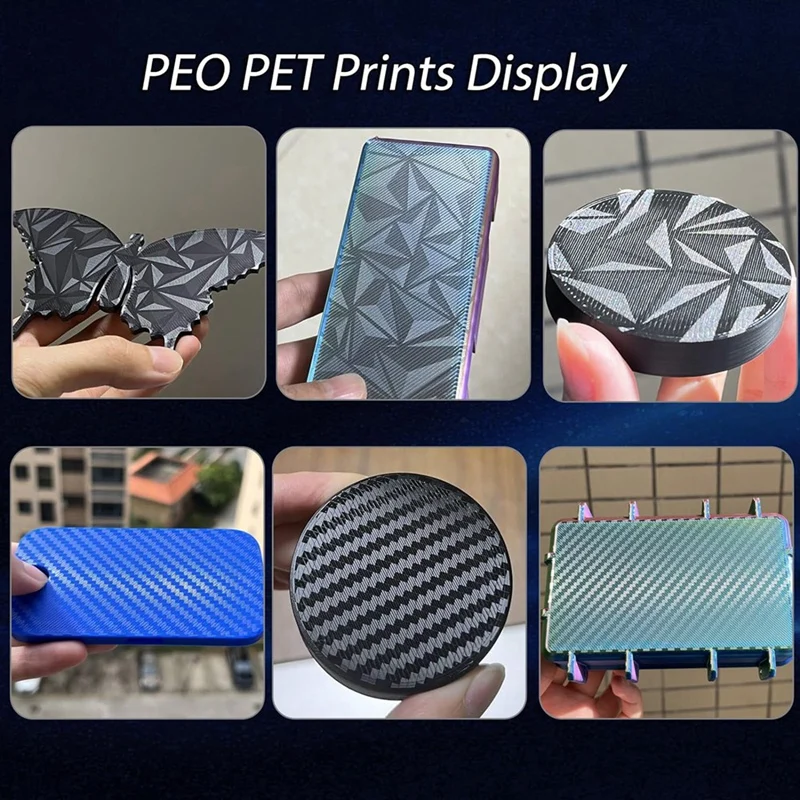 3D Printer PEO PET Build Plate for Bambu-Lab X1/X1C/X1E/P1P/P1S/A1 3D Printer,PEO+Carbon Fiber PET Surface257x257mm