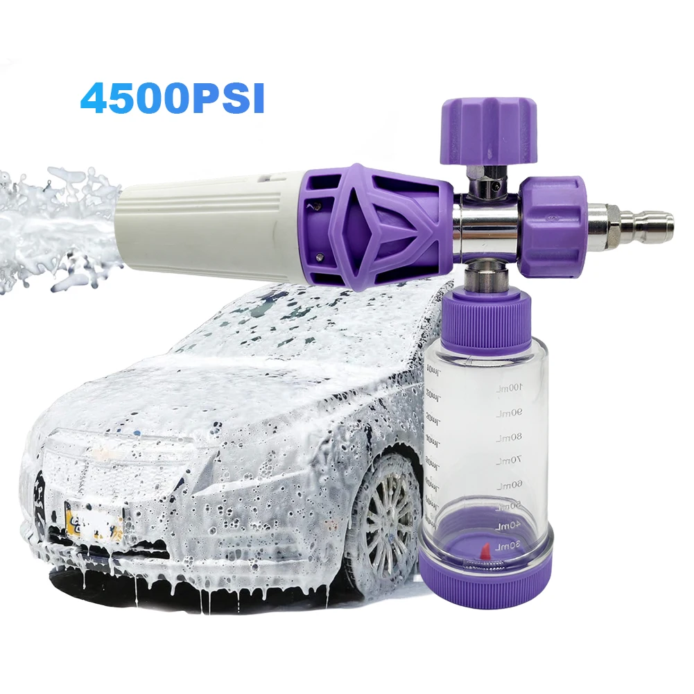 100ml Soap Foam Spray Bottle Adjustable Pressure Washer Gun 1/4 Inch Quick-Connect Liquid Foam Sprayer for Cleaning Cars SUVs