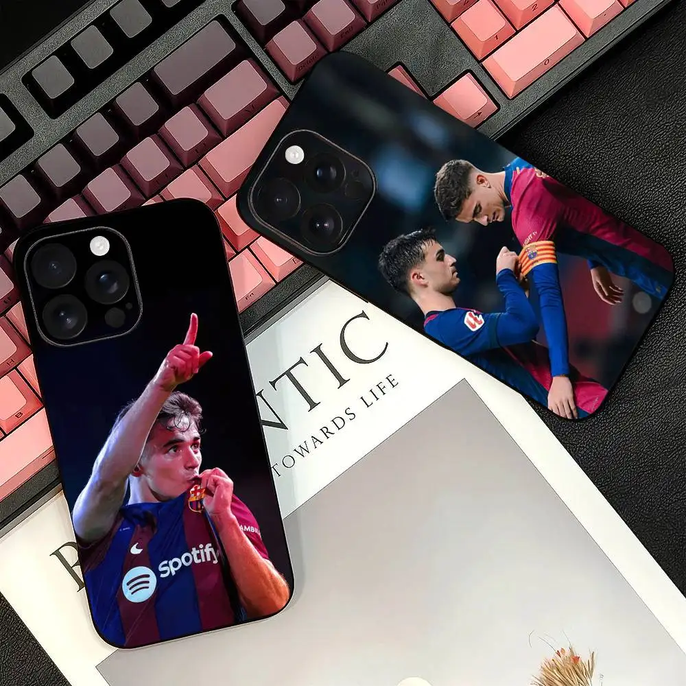 جراب هاتف Gavi Pedri لهاتف IPhone17 16 15 14 13 Pro Max 11 12 غطاء سيليكون أسود صغير