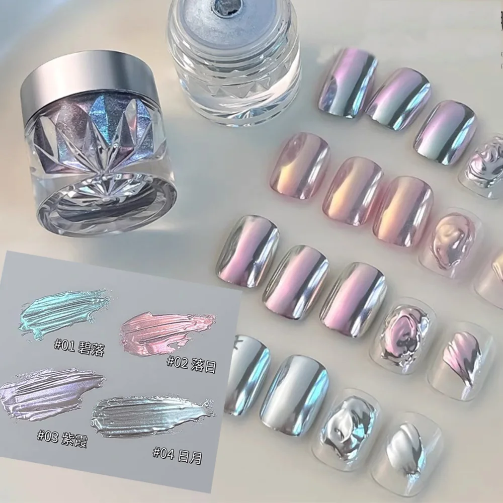 1PC Aurora Silk Mirror Nails Powder Glitter Dust Super Shining Moonlight Powder Pearl Shimmer Chrome Nail Glitter UV Gel Pigment