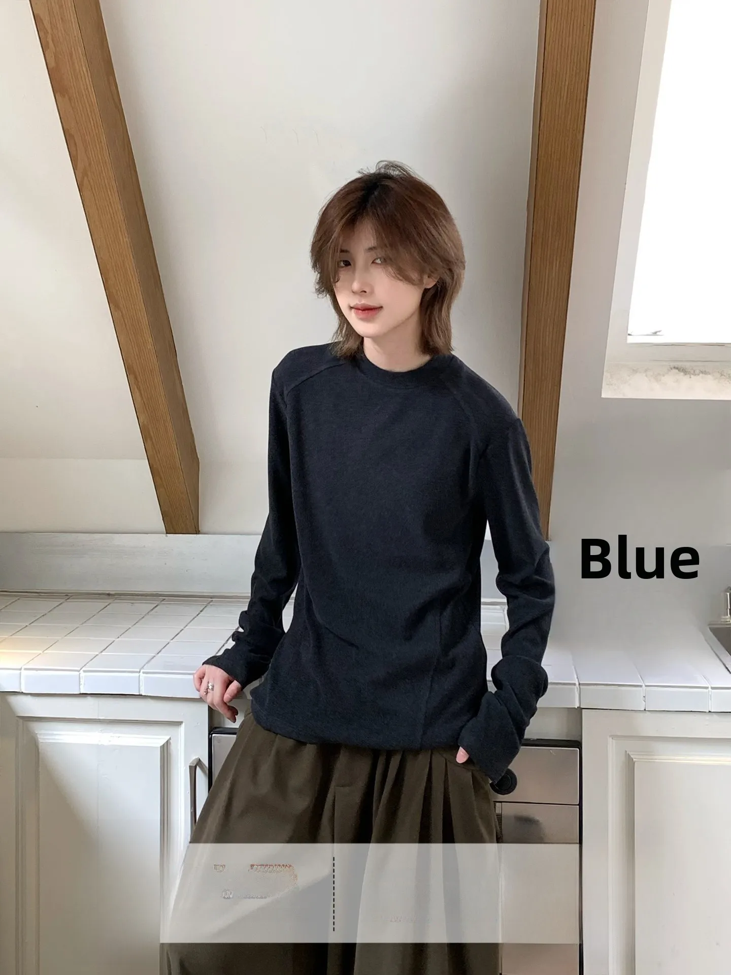 

Футболка Cleanfit Pure Color с длинным рукавом и круглым вырезом: высококачественная, универсальная, комфортная, эластичная базовая футболка для мужчин.