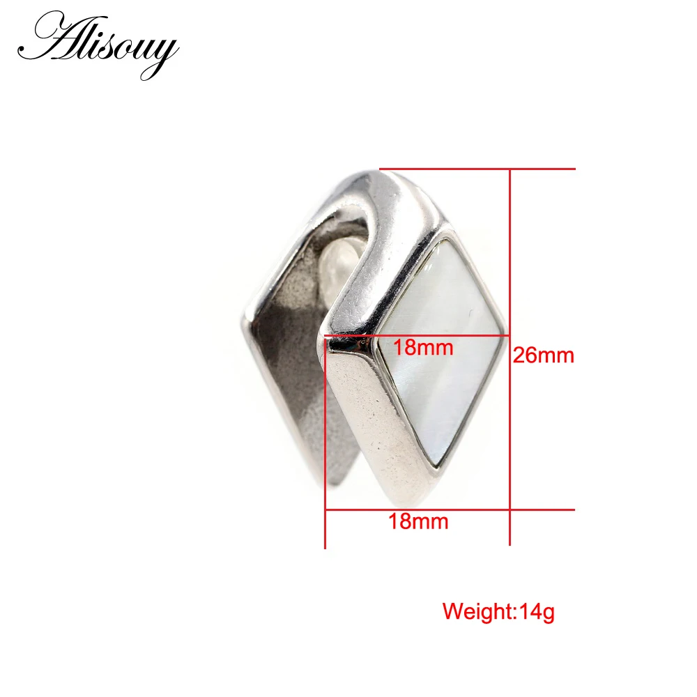 Alisouy 1PC In Acciaio Inox Quadrato Rombo Borsette Orecchio Pesi Pesante Espansore Barella Spina Calibri Orecchini Gioielli Penetranti Del Corpo