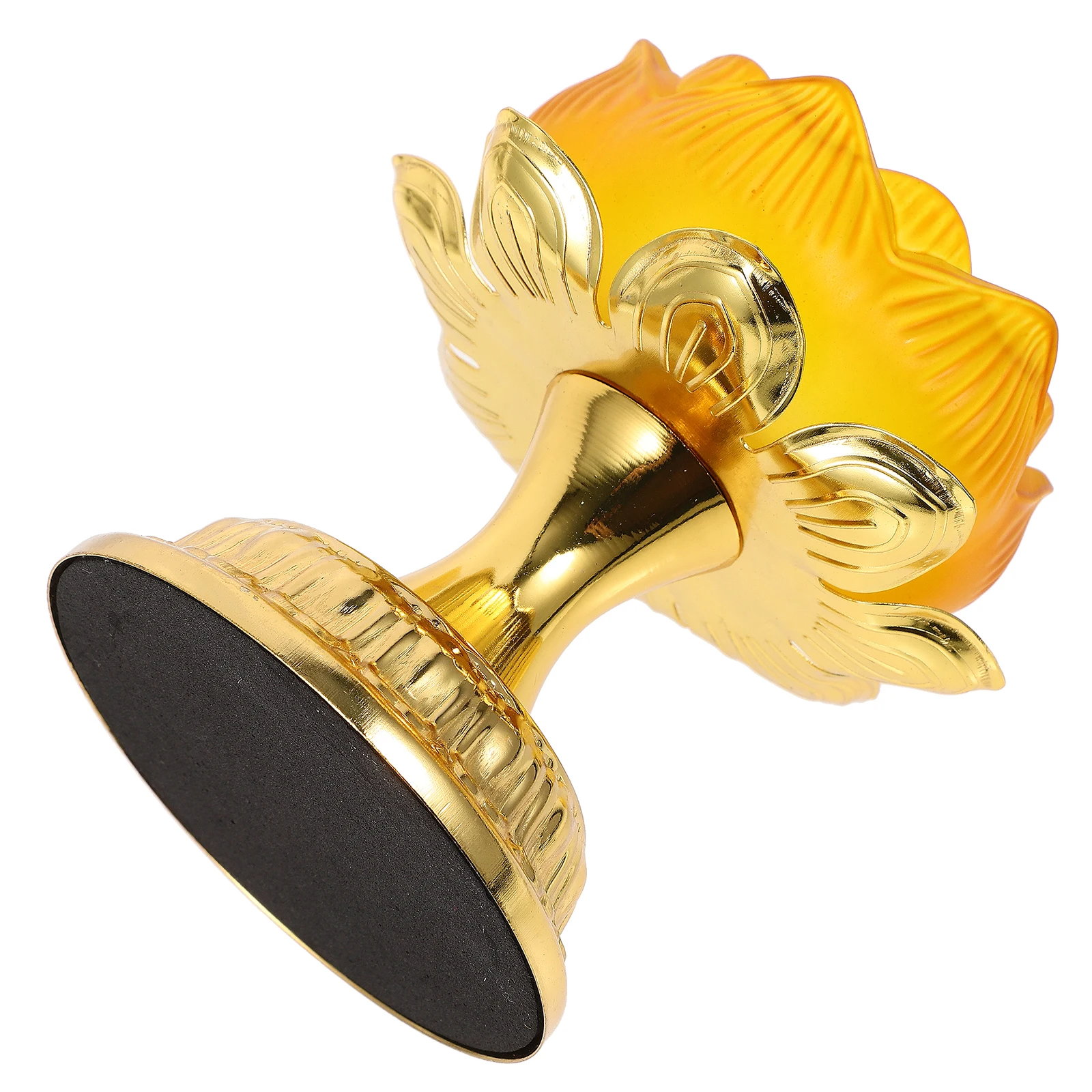 

Golden Alloy Lotus Ghee Lamp Holder Tibetan C Decorative Tea Light St Religious Accessory