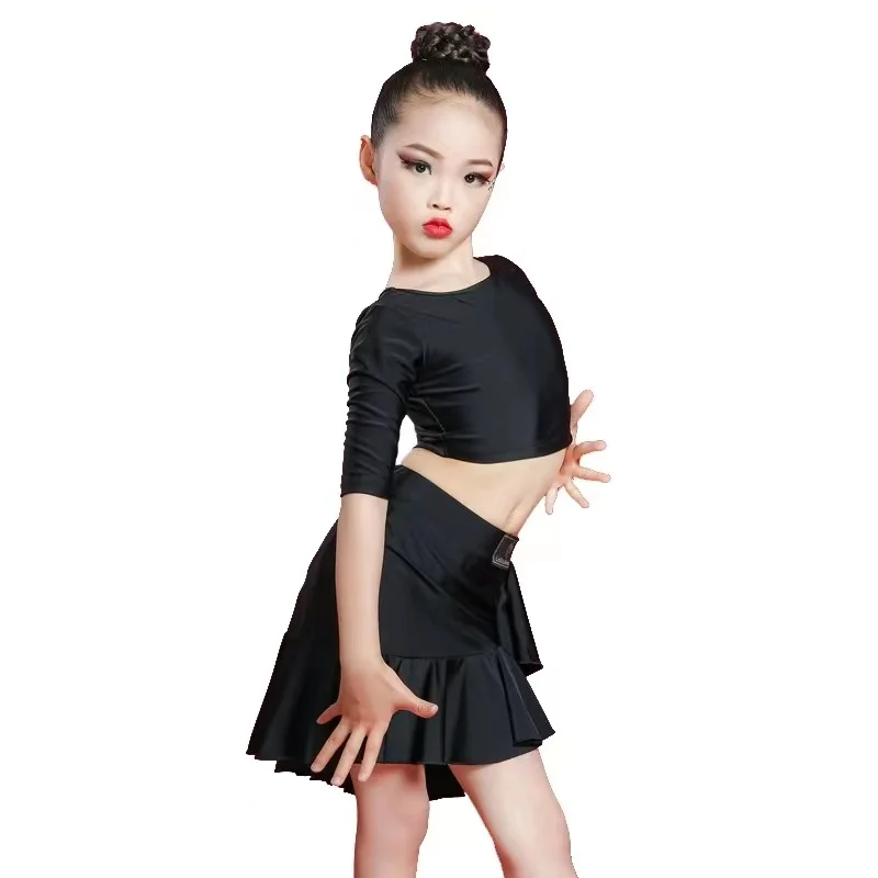 Children Latin Dance Dress 2020 News Swing Dance Dress Fringed Tango Salsa Ballroom Kids Dresses for Girls Costume Competition