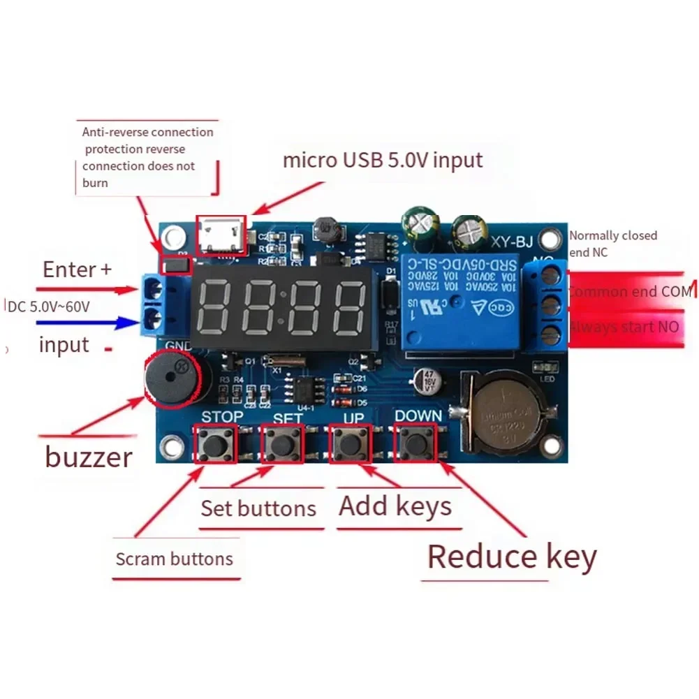 Timing And Clock Real-time Relay Relay Module Switch Control Board Synchronization Time 24H Timing 5 Time Periods