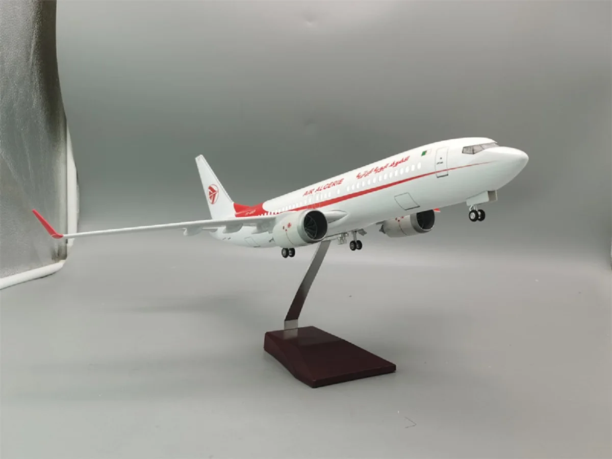 47CM Speelgoed Model Hars 1/85 Schaal B737-800 Algerije Airways Vliegtuig Model Display Stand Luchtvaart Decoratie Ornamenten Collectie