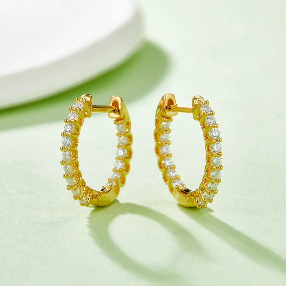 

M-JAJA серьги с муассанитом, серьги-кольца для женщин, розовое золото, стерлинговое серебро S925, серьги с бриллиантами, свадебные ювелирные украшения