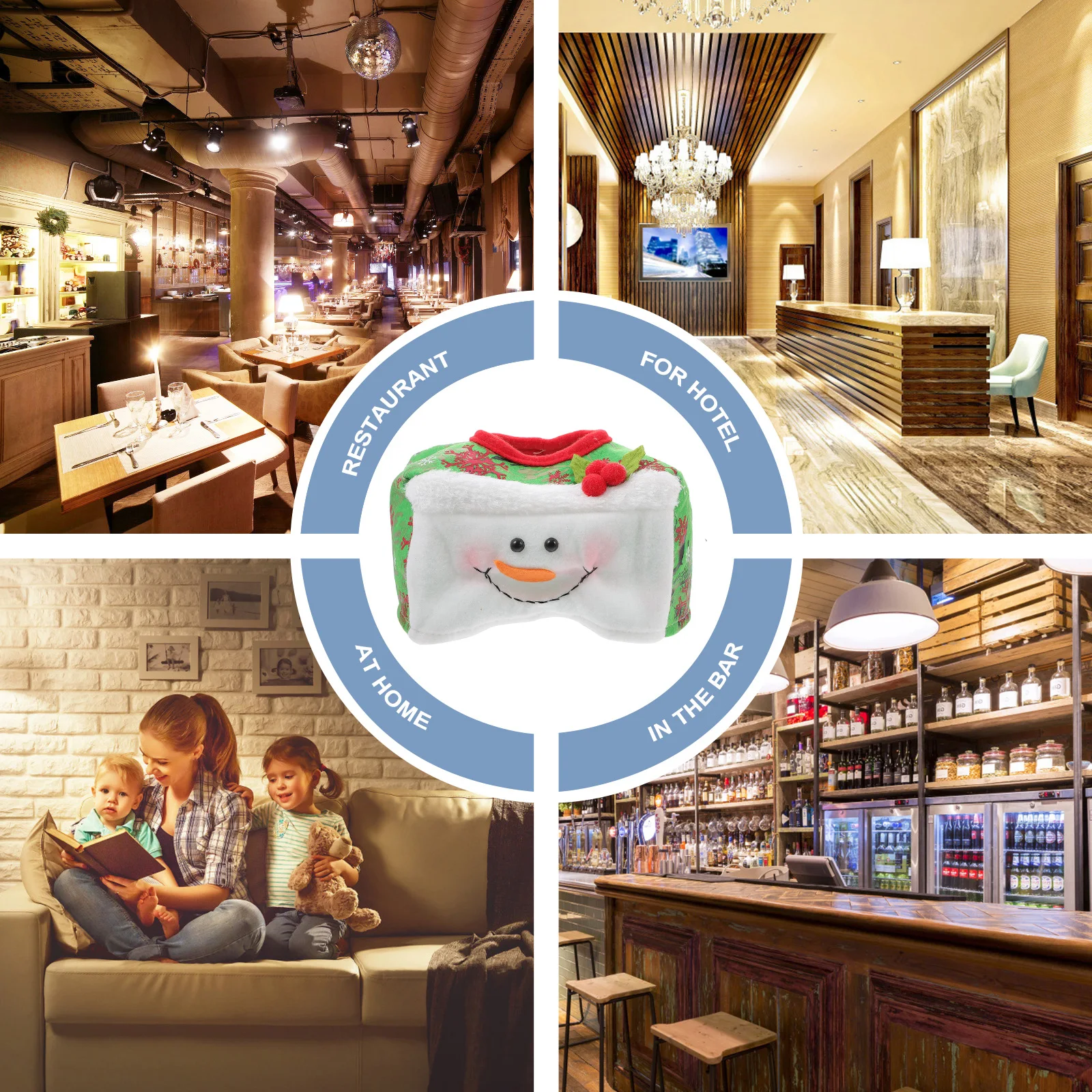 

2pcs Christmas Decor Paper Box Cover For Tabletop Home Office Car Restaurant Use Festive Theme Protector