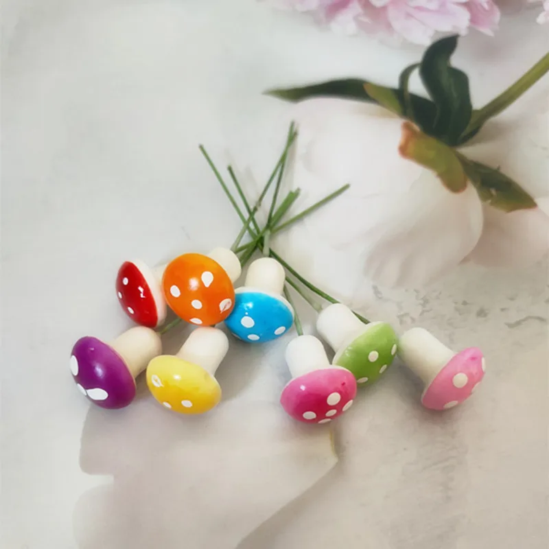 20PCS Simulated Plant Foam Mushroom Color Small Mushroom Micro Iandscape Potted Iandscape Decoration Accessories