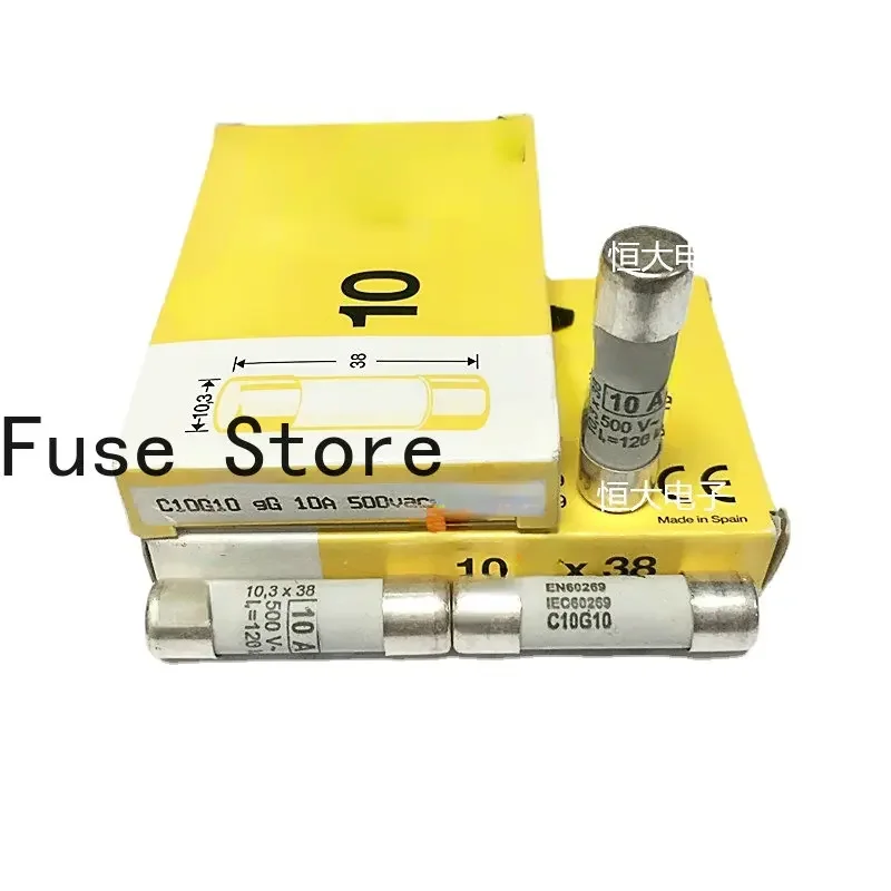 

2PCS GG/gL 10 * 38mm C10G10 Brand New Imported Fuse, Original Fuse 10A 500V