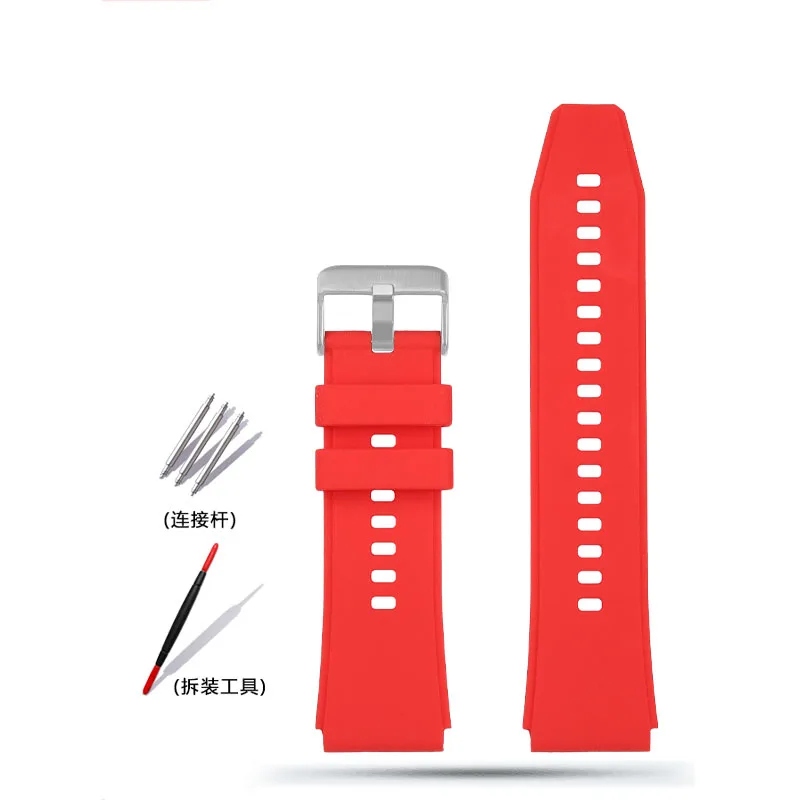 Soft silicone rubber watch strap for Zenith DEFY series 22mm Convex joint black blue red orange gray men's replacement watchband
