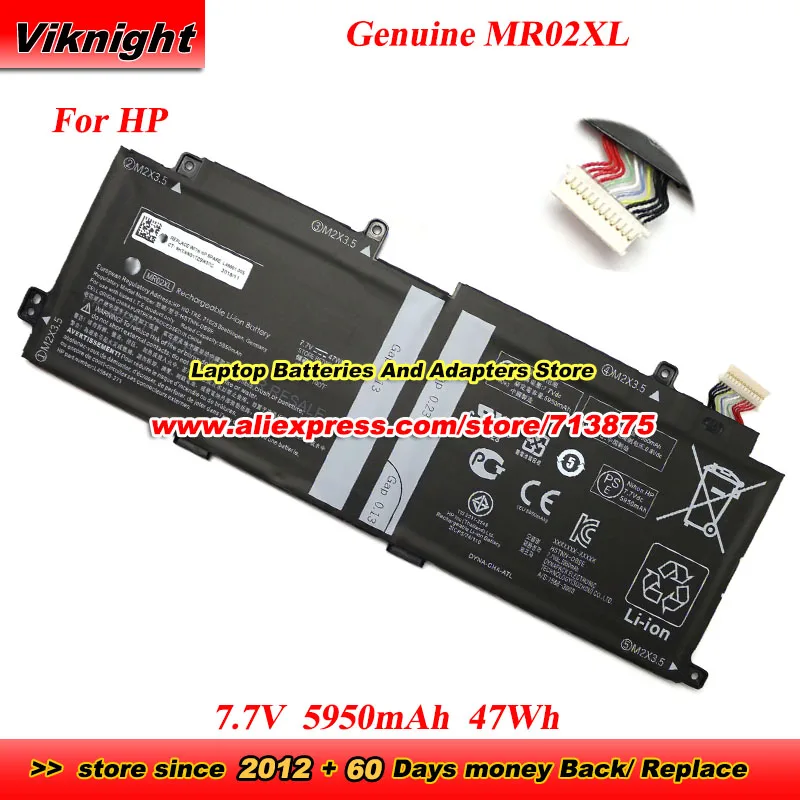 

Подлинная батарея MR02XL HSTNN-DB9E L45645-271 L45645-2C1 L46601-005 для HP Elite X2 G4 7.7V 47Wh 5950mAh Laptop Battery