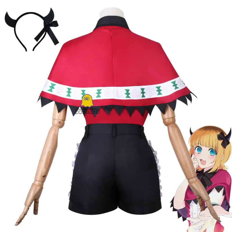 Mem-Cho Cosplay Costume Wig Anime Oshi No Ko B-Komachi Red Stage Dress Uniform Me-san Headwear Bracelet Halloween Party Women